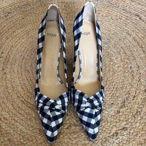 Maje Blue & White Gingham Pumps – Size 39 - NEW 💙